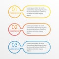 3 steps, options or levels infographics concept. Outline chart, scheme, diagram or menu template. Strategy and workflow design